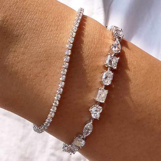 Multi-shape diamond tennis bracelet (10ct)