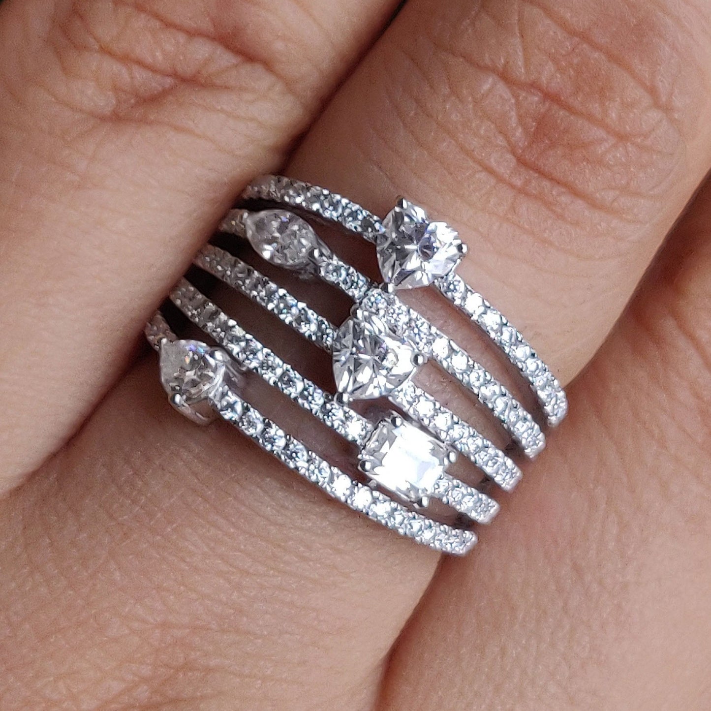 Multi-Shape Diamond Statement Ring