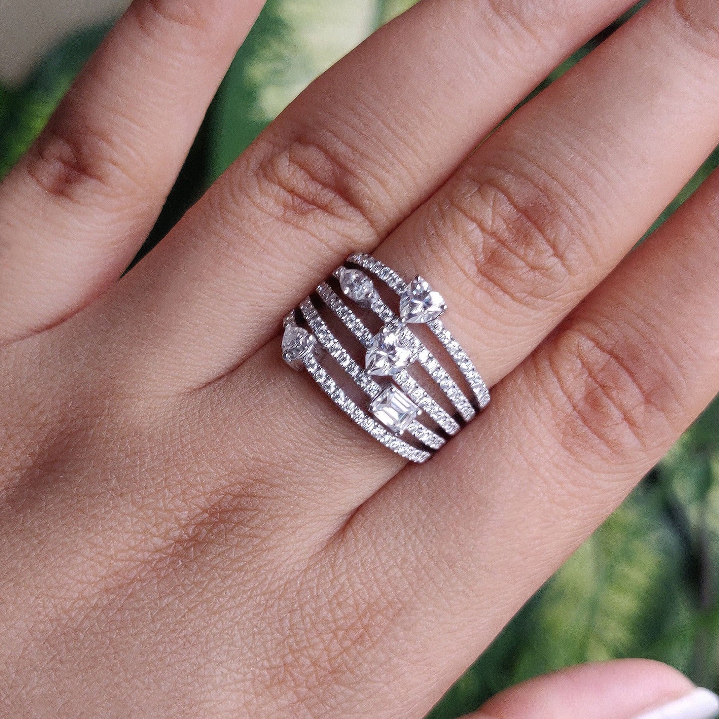 Multi-Shape Diamond Statement Ring