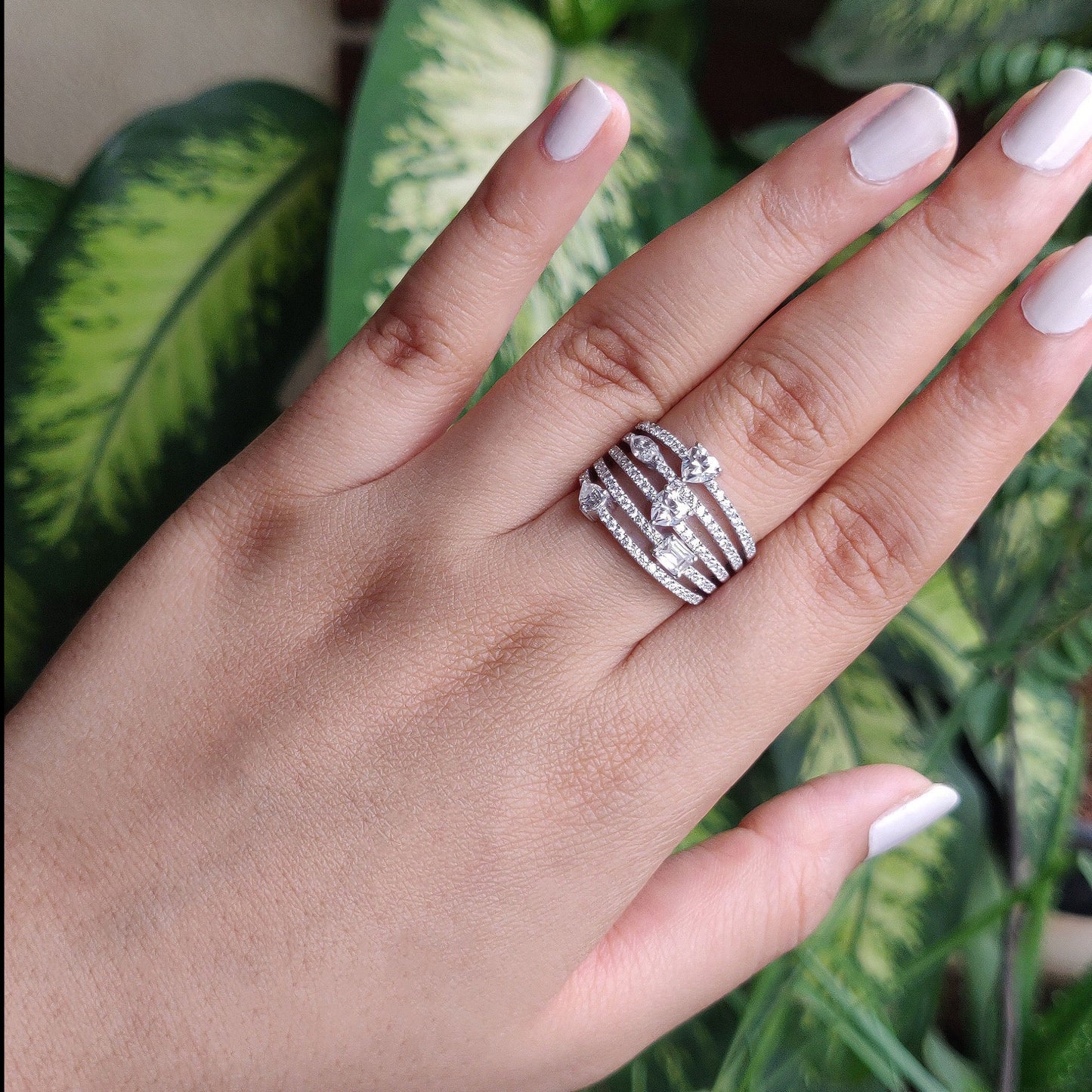 Multi-Shape Diamond Statement Ring