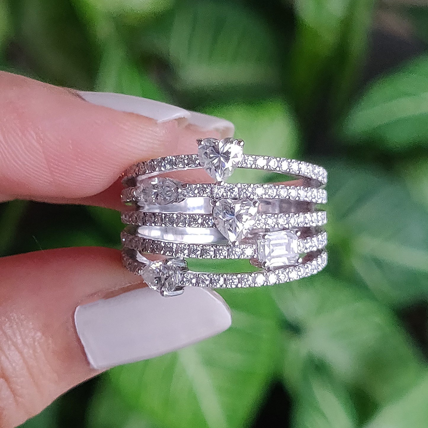 Multi-Shape Diamond Statement Ring
