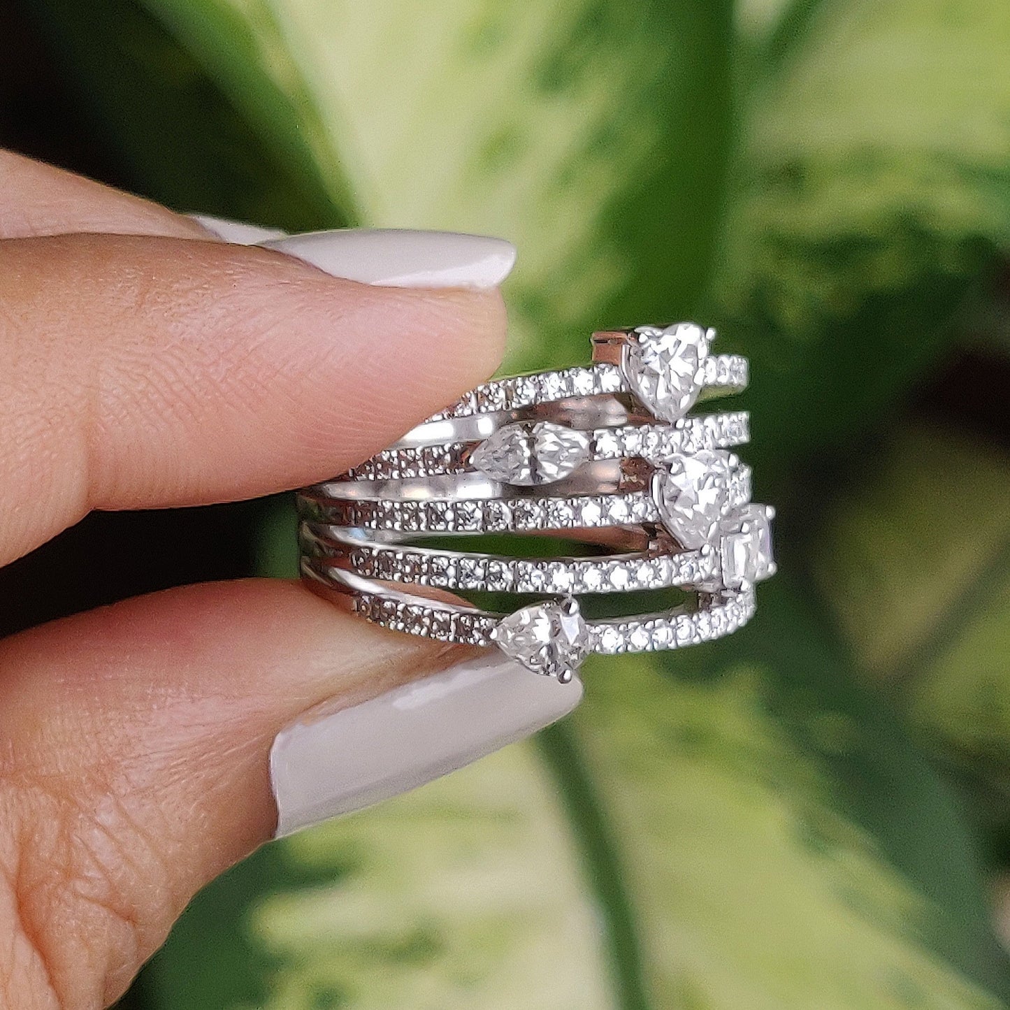 Multi-Shape Diamond Statement Ring