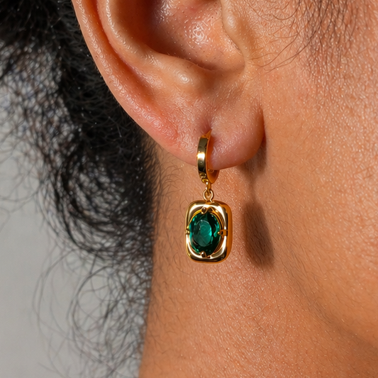 Petite Emerald Nebula Danglers