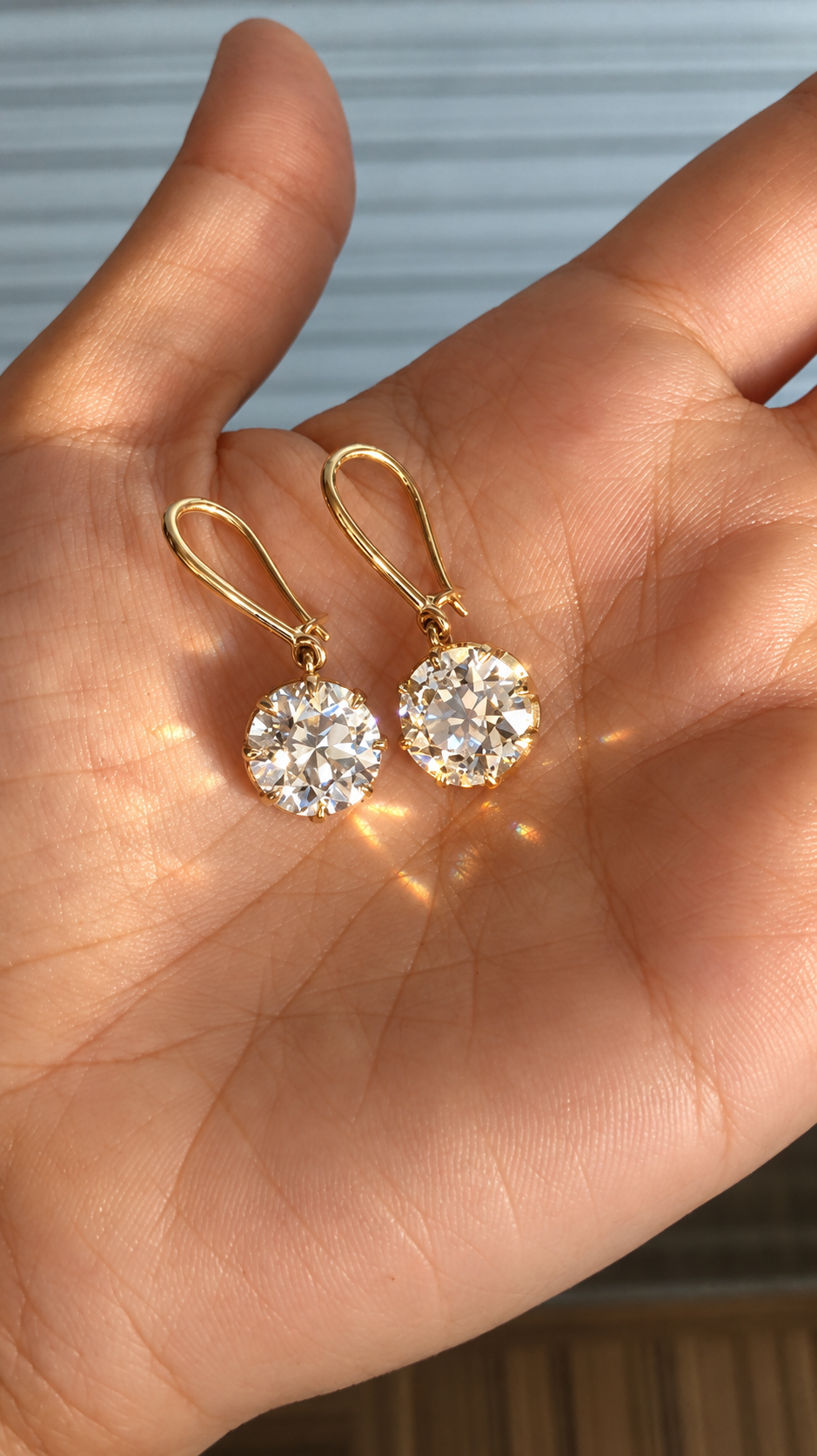 Old Mine-Cut Diamond Drop Earrings