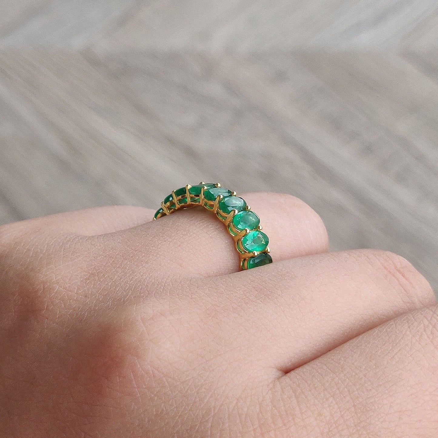 Emerald Eternity Band (Natural Emeralds)