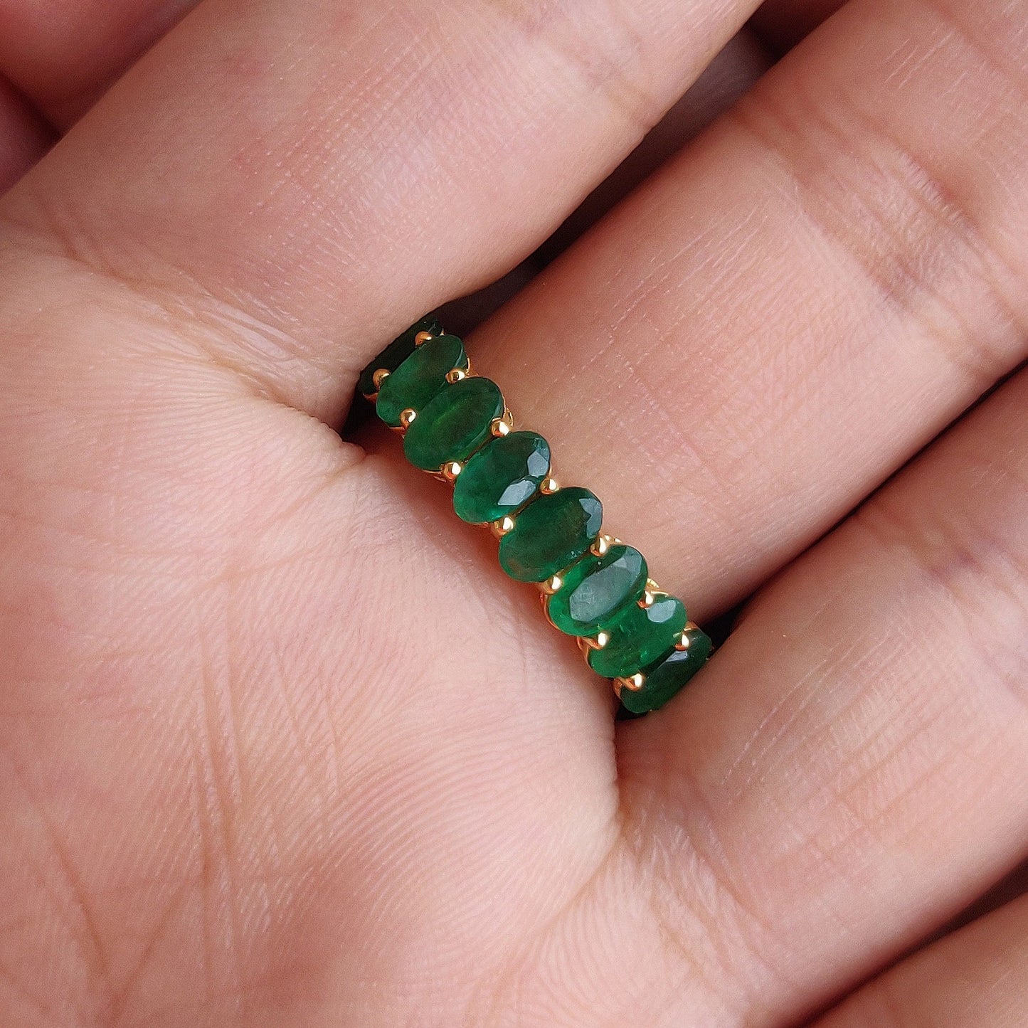 Emerald Eternity Band (Natural Emeralds)