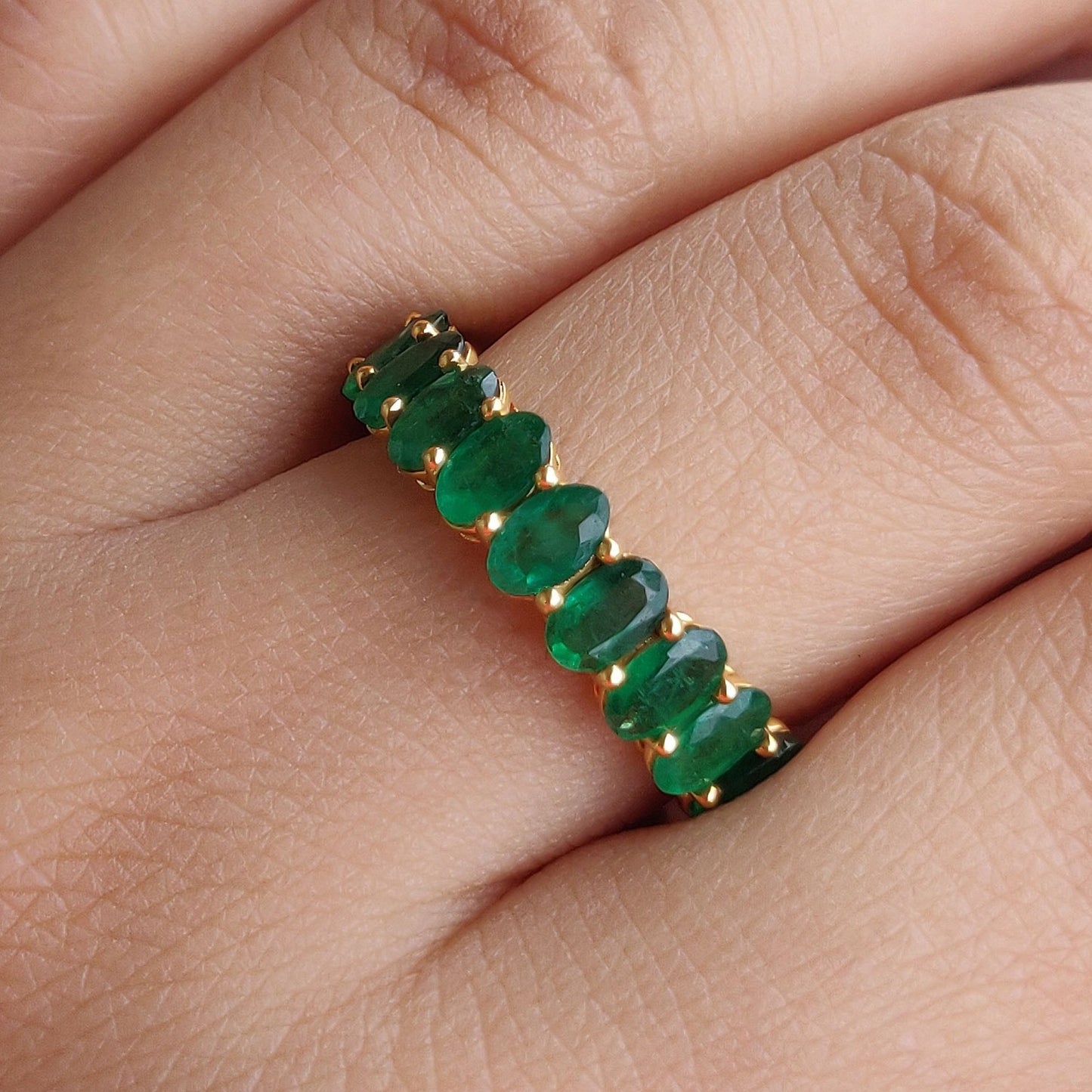 Emerald Eternity Band (Natural Emeralds)
