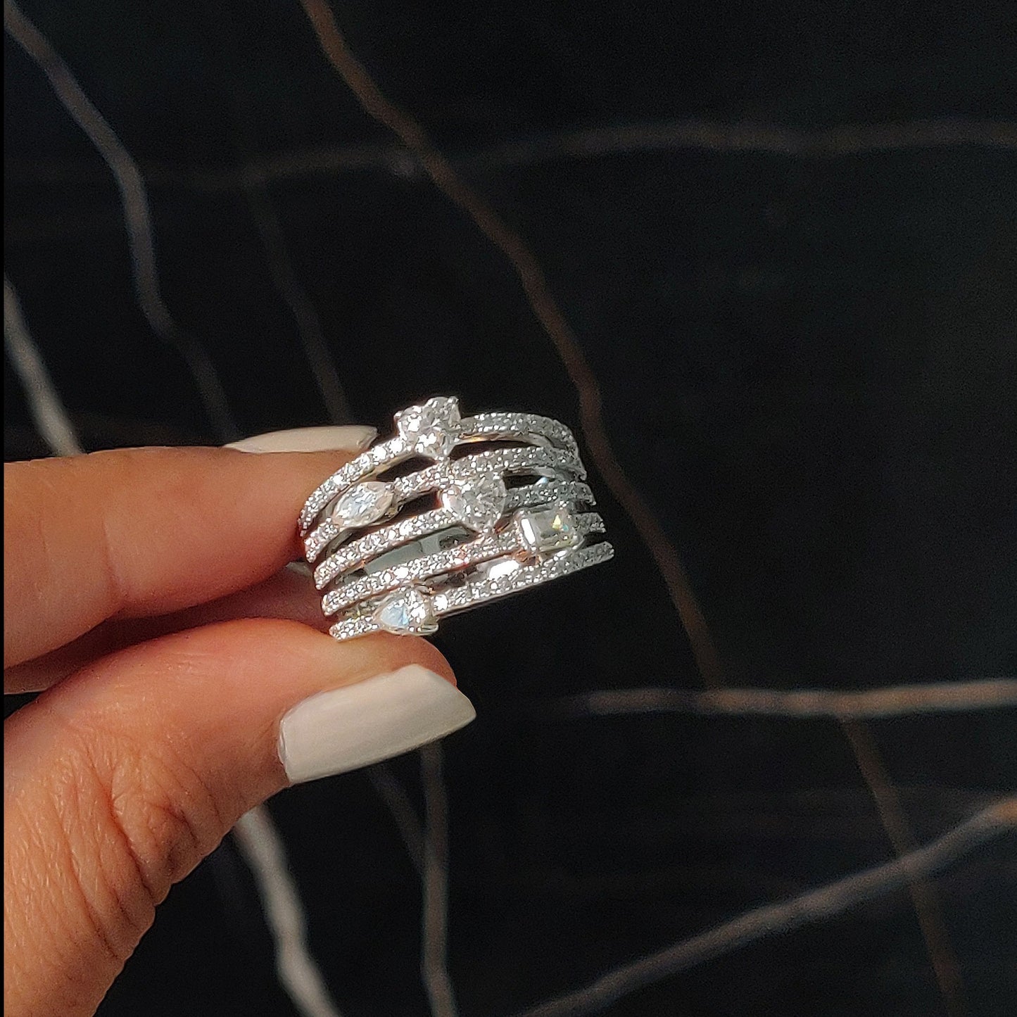 Multi-Shape Diamond Statement Ring