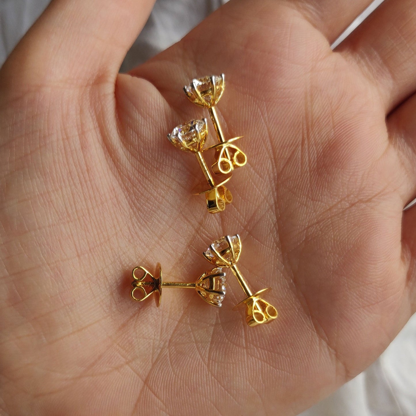 2ct Solitaire Studs (1ct each)