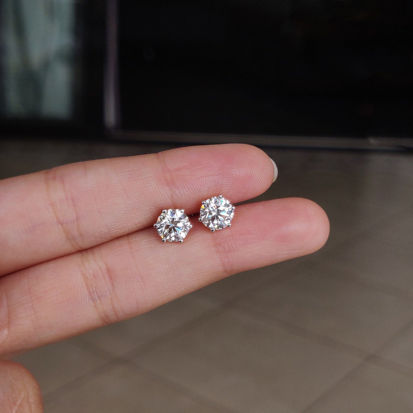 2ct Solitaire Studs (1ct each)