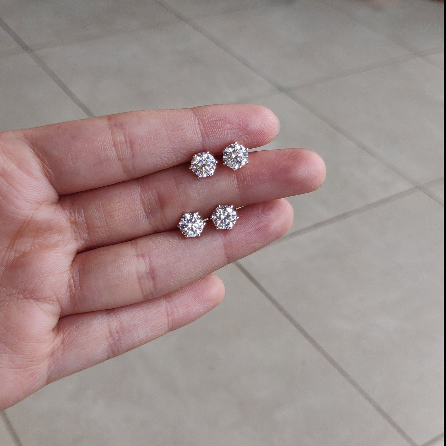 2ct Solitaire Studs (1ct each)