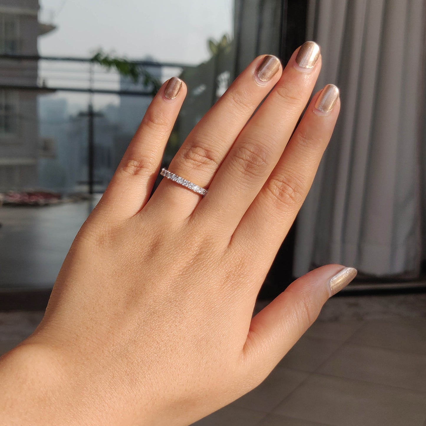 Pavé Diamond Half Eternity Band (0.45ct)