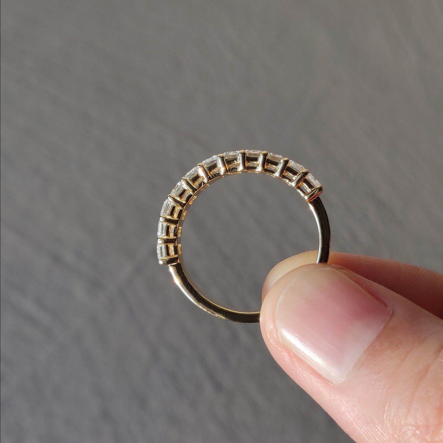 Emerald Cut Half Eternity Band