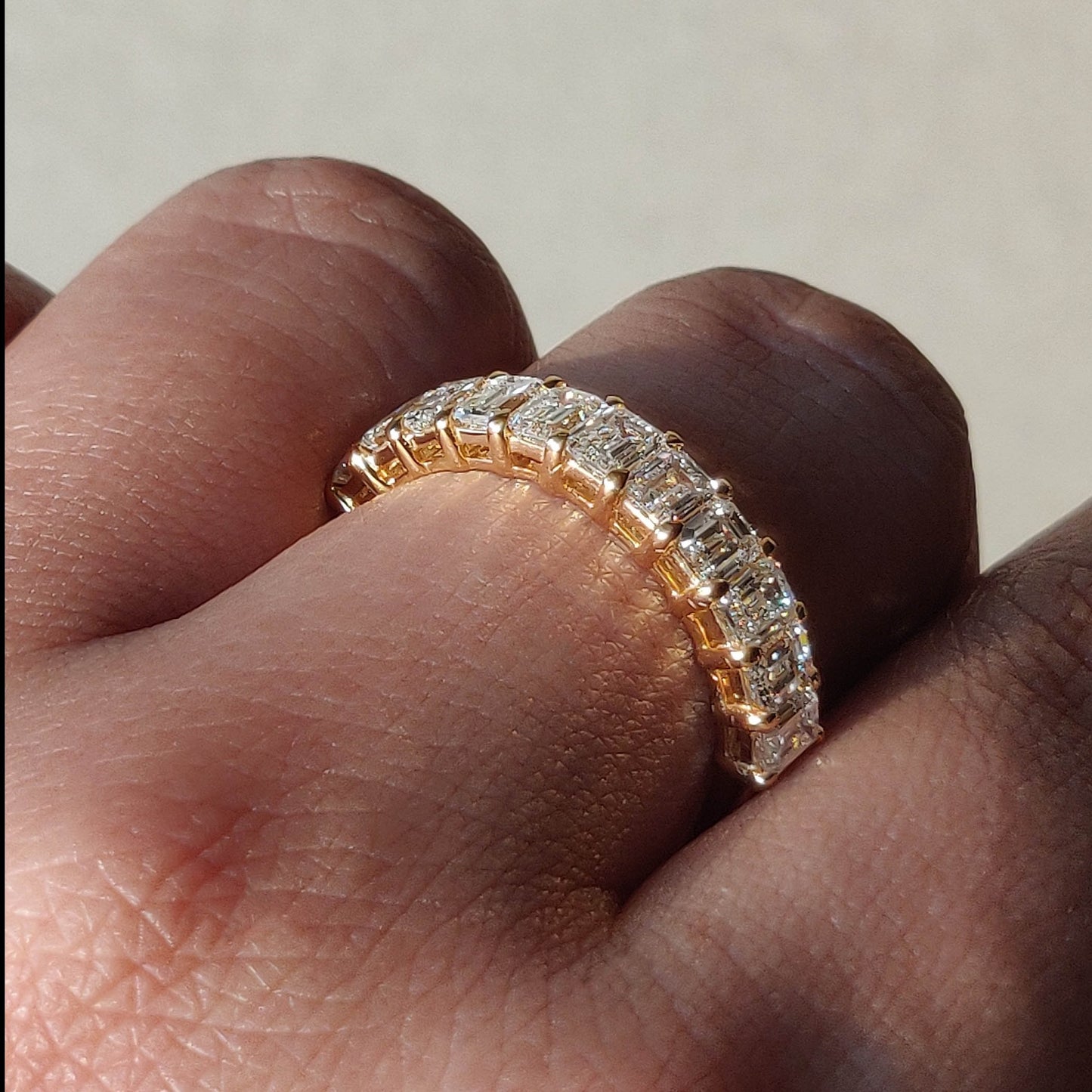 Emerald Cut Half Eternity Band