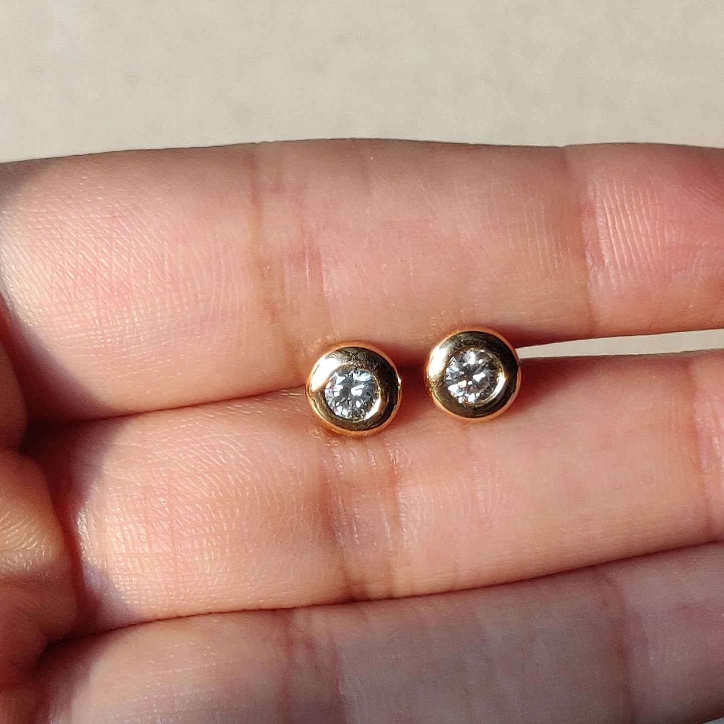 Puffy Diamond Studs