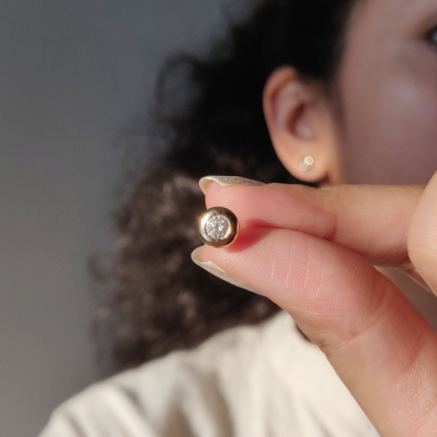 Puffy Diamond Studs