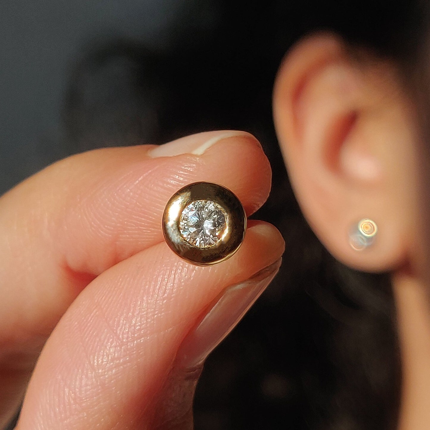 Puffy Diamond Studs