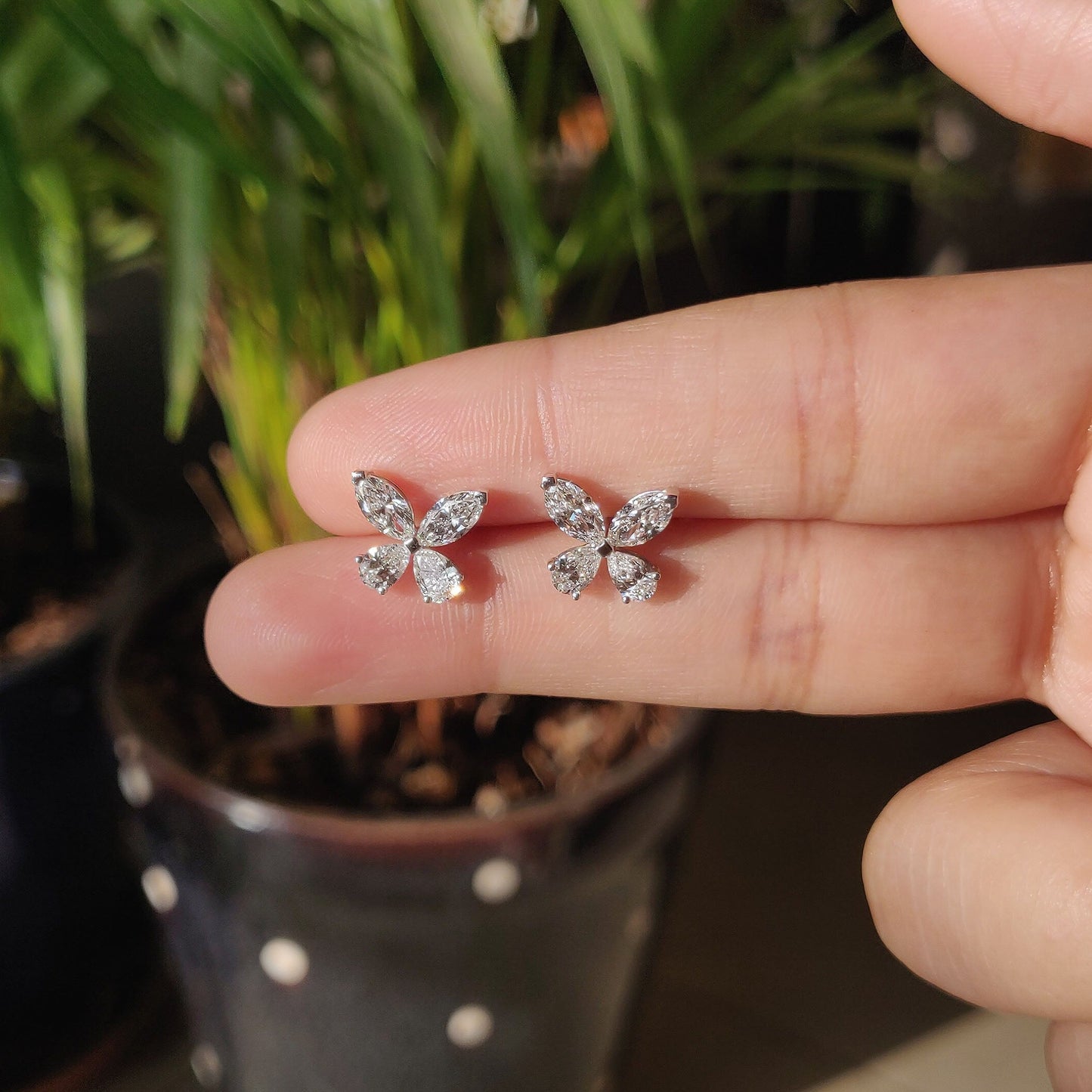 Classic Butterfly Diamond Studs