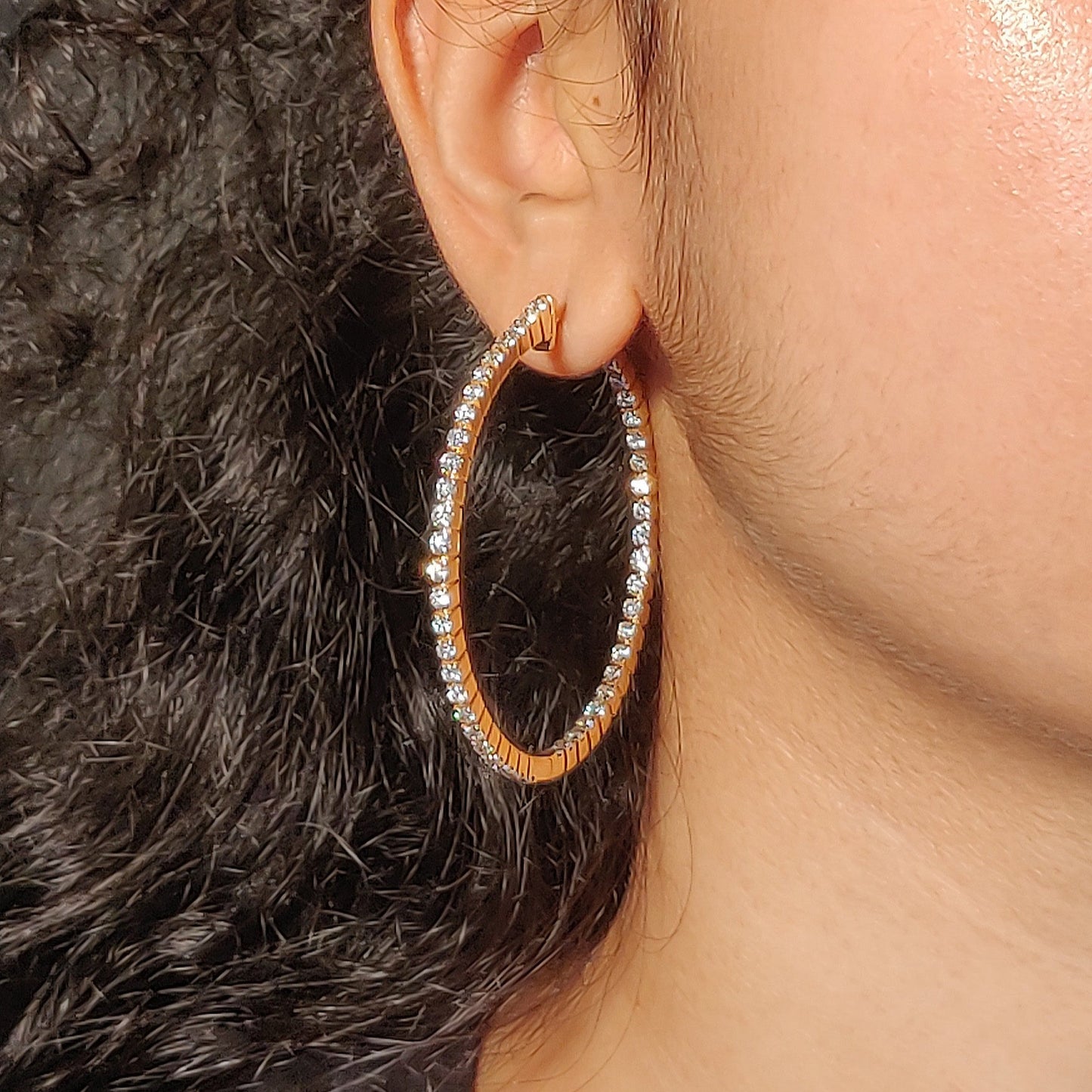 Pavé Diamond Large Hoops