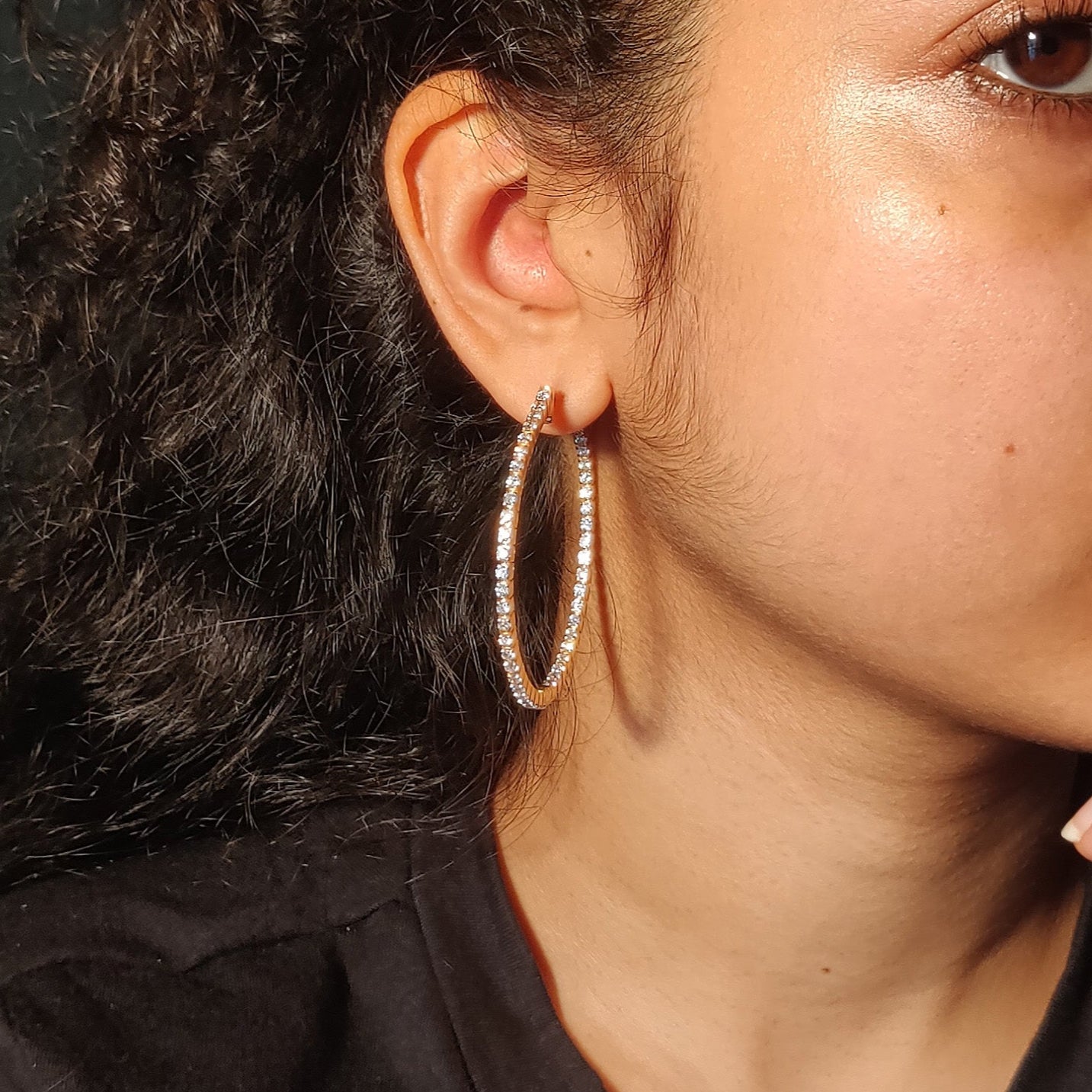 Pavé Diamond Large Hoops