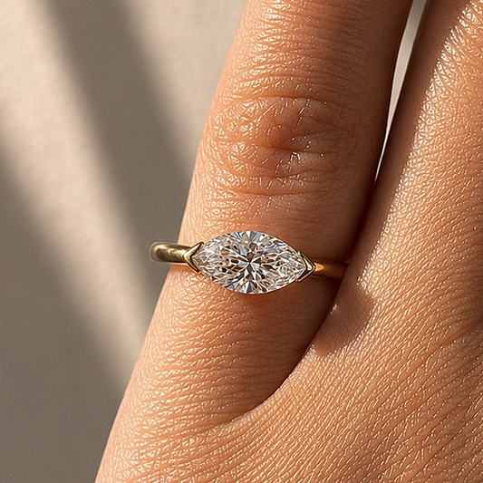 Oblique Marquise Pinky Ring