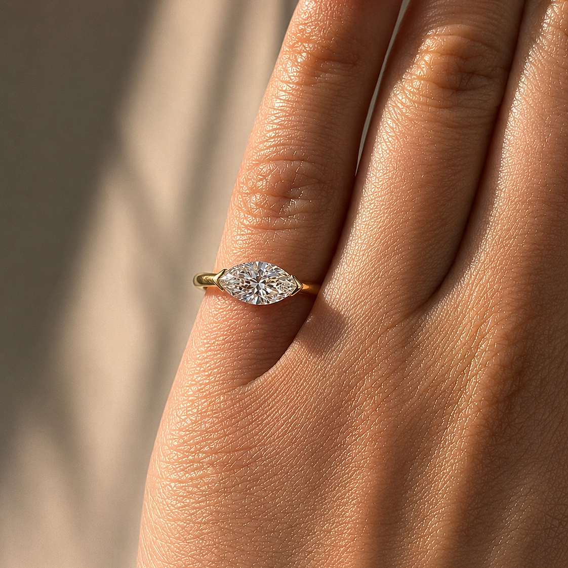 Oblique Marquise Pinky Ring