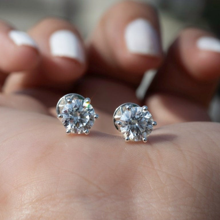 2ct Solitaire Studs (1ct each)