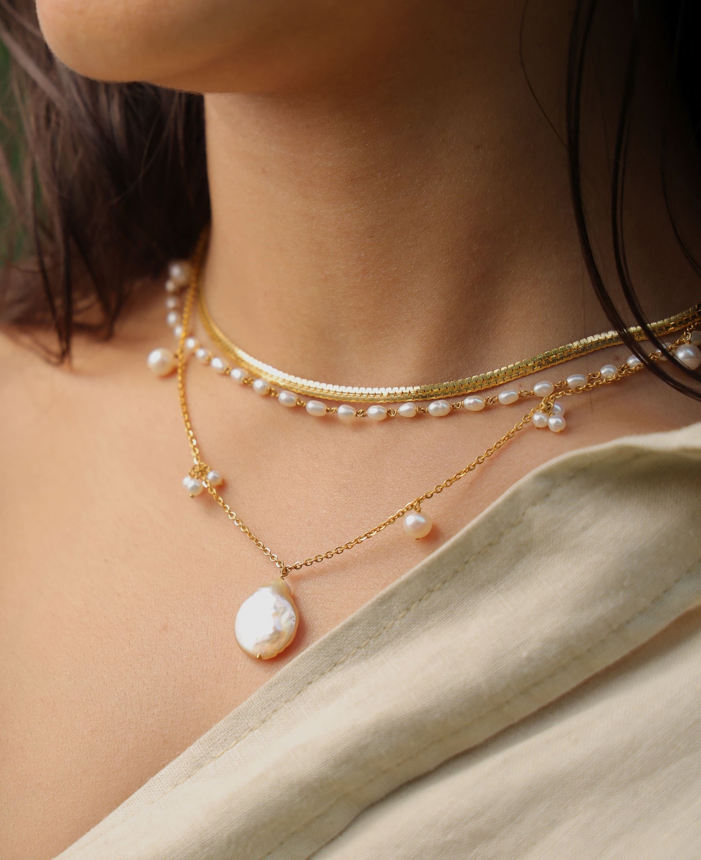 Mismatched Pearl Necklace
