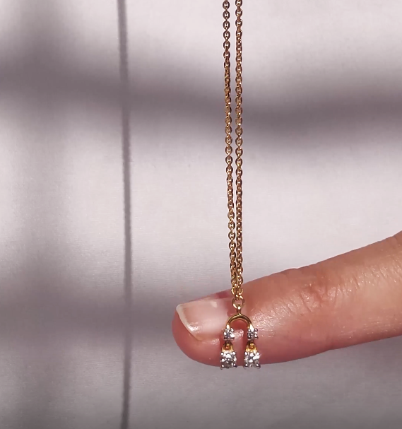 Double Dangle Diamond Necklace