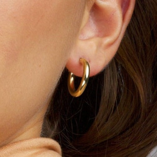 Thick Gold Chunky Small Gold Hoops Classic Chunky Gold Hoops