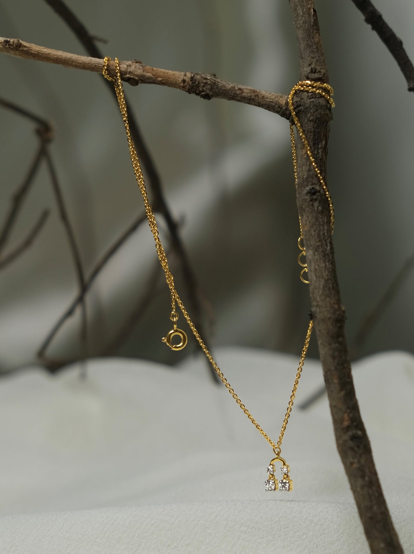 Double Dangle Diamond Necklace