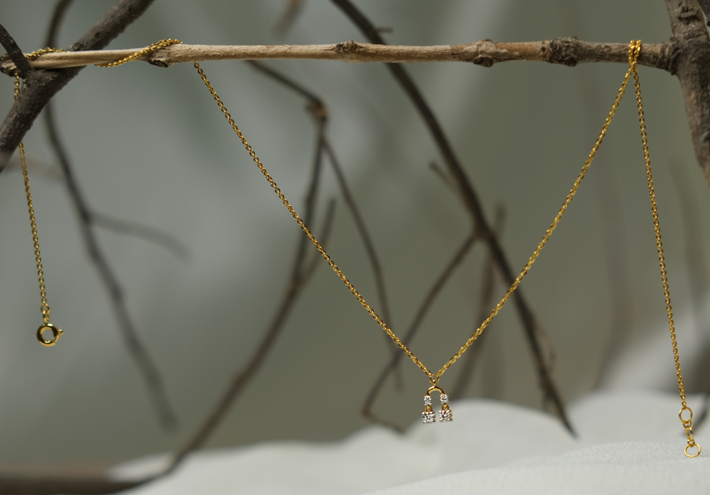 Double Dangle Diamond Necklace