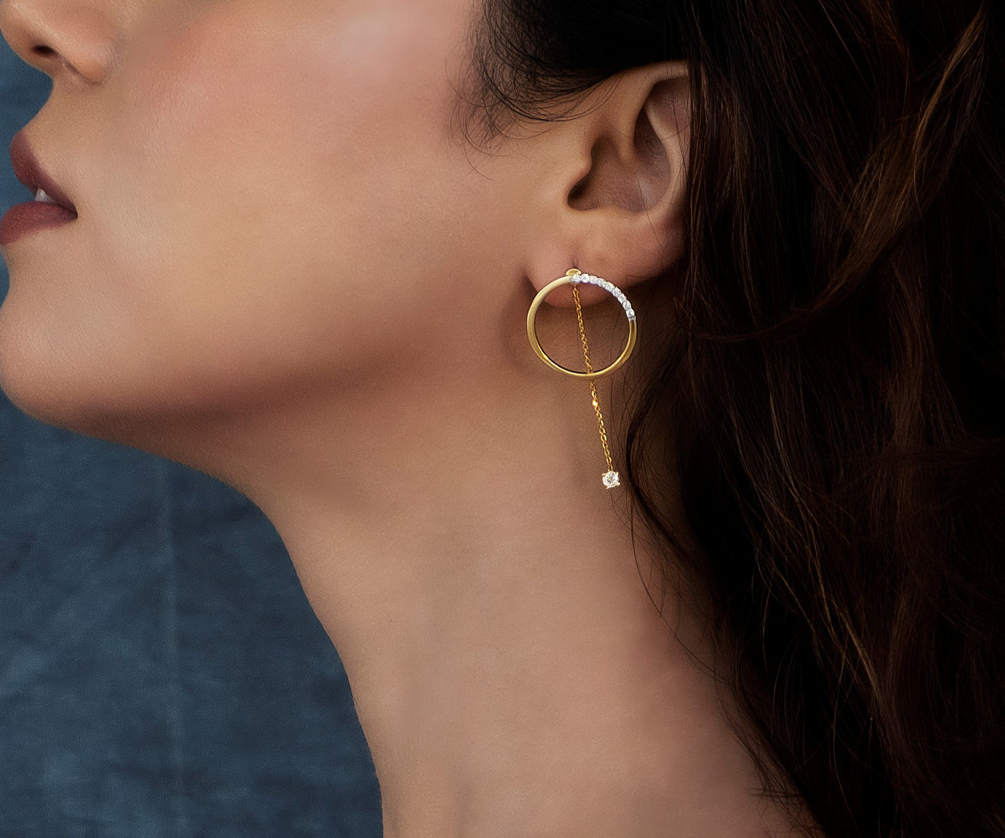 Hoop Drop Diamond Earrings
