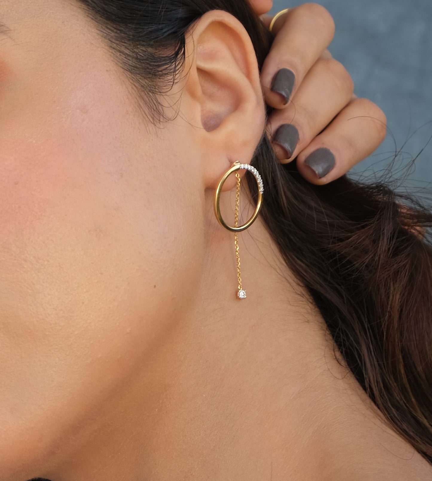 Hoop Drop Diamond Earrings