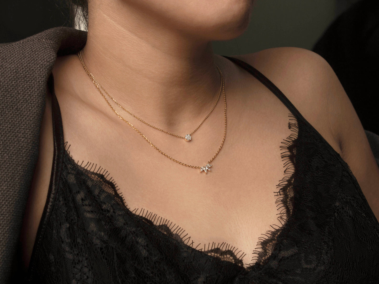 Lotus diamond necklace