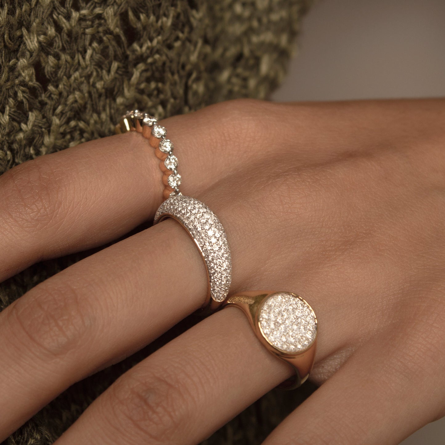 Pavé Diamond Signet Ring