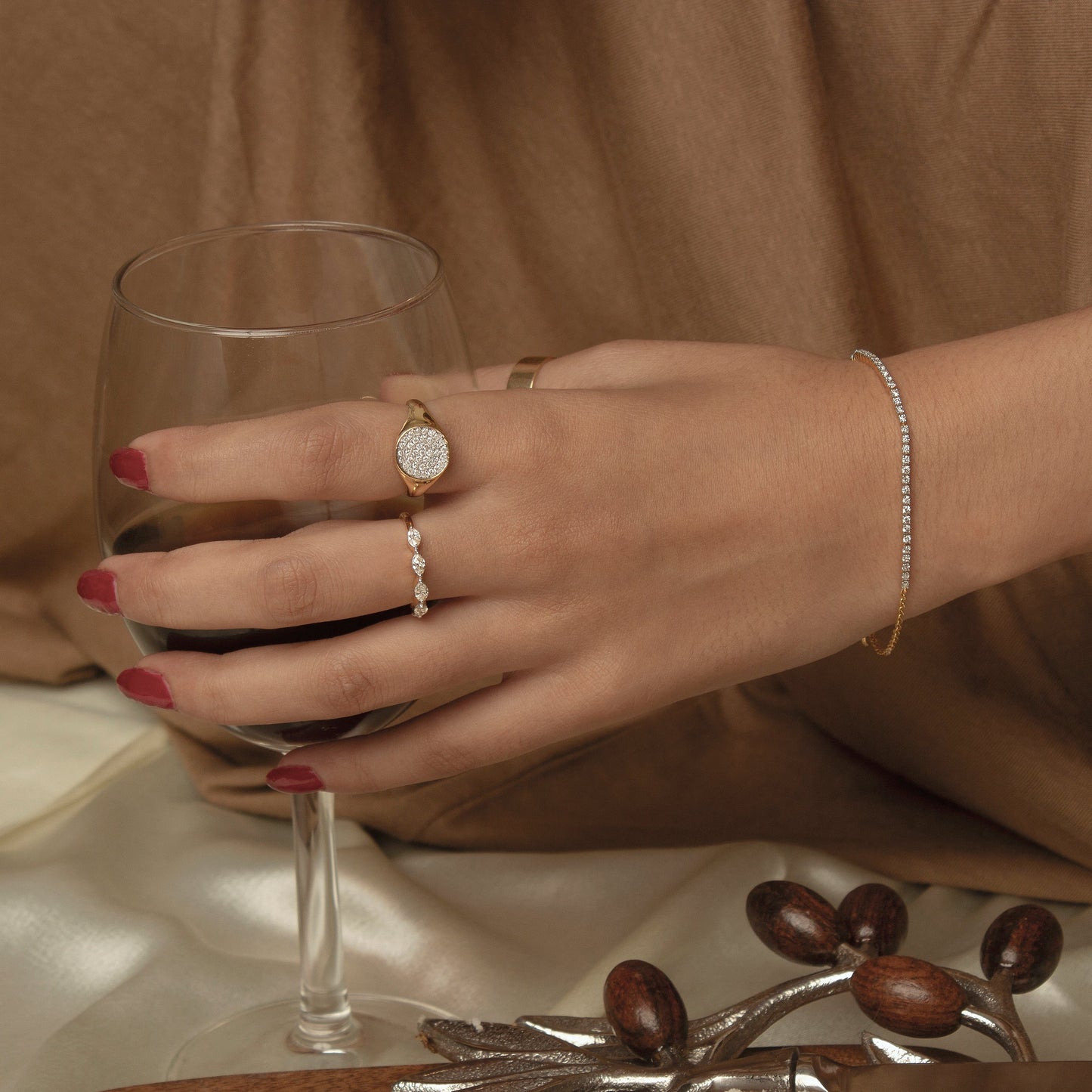 Pavé Diamond Signet Ring