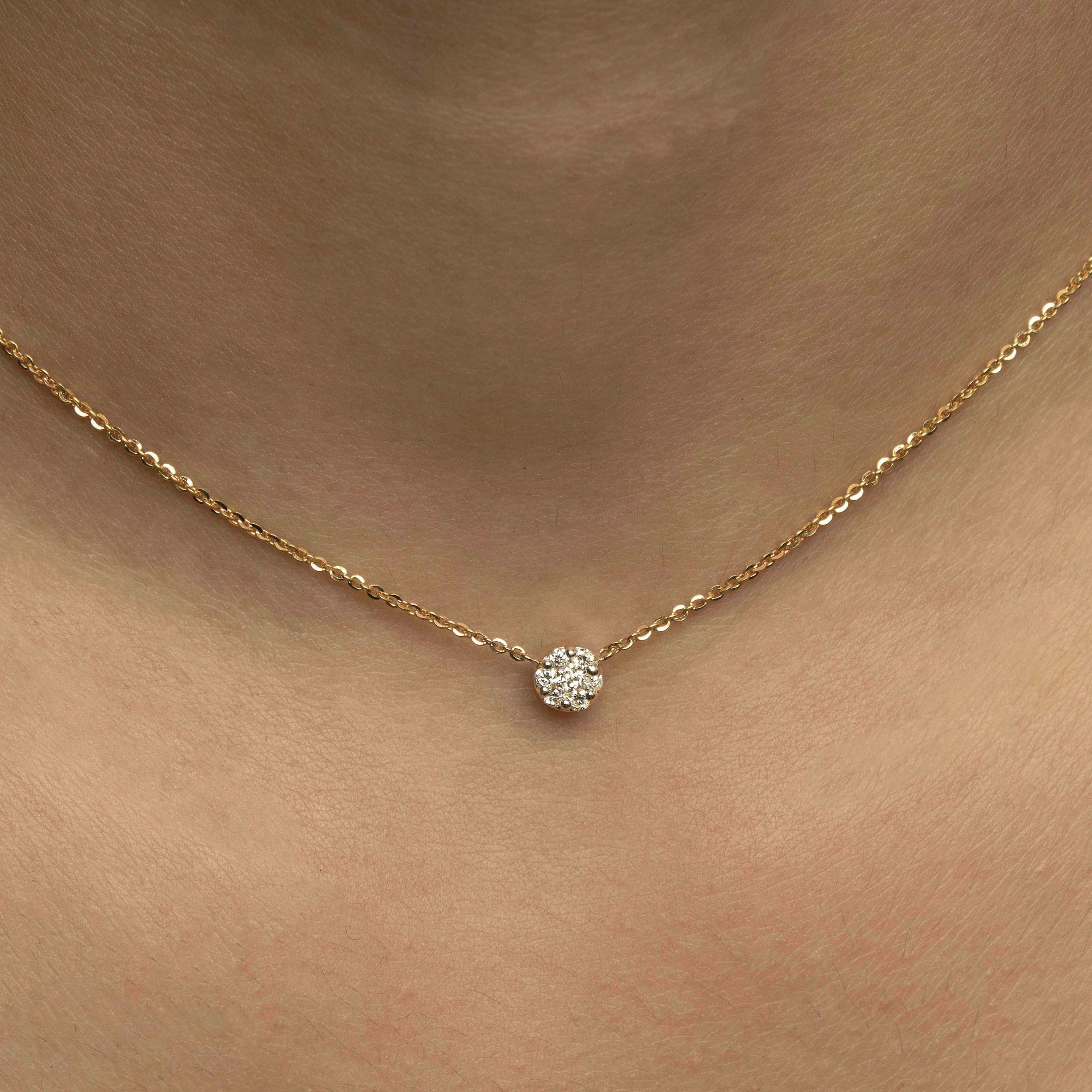 Pavé Hexagonal Diamond Necklace main image 1