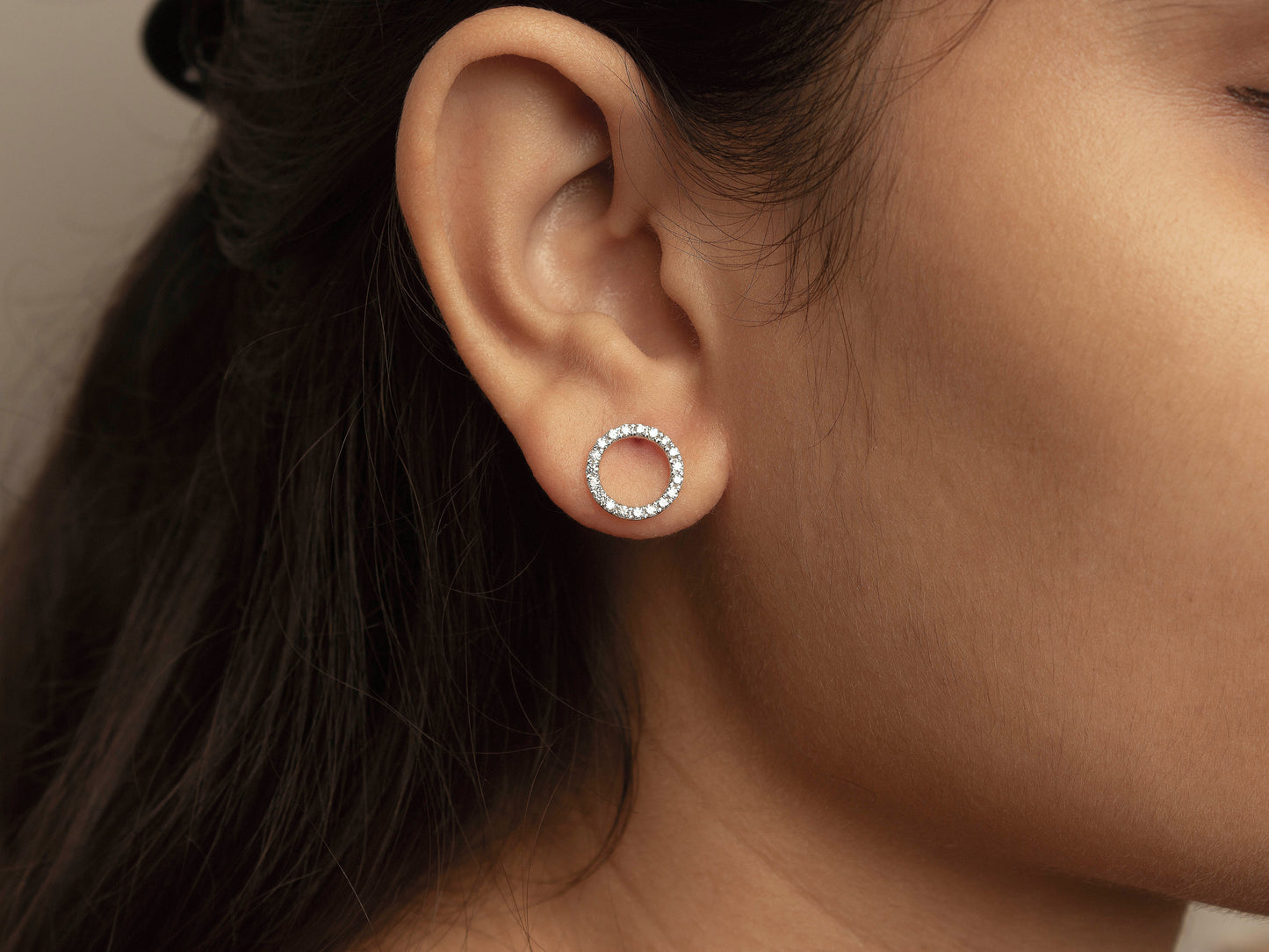 Open Circle  Jacket Diamond Earrings
