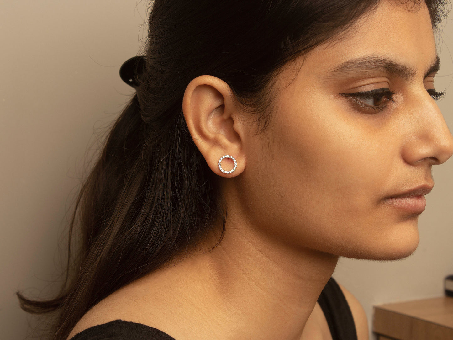 Open Circle  Jacket Diamond Earrings