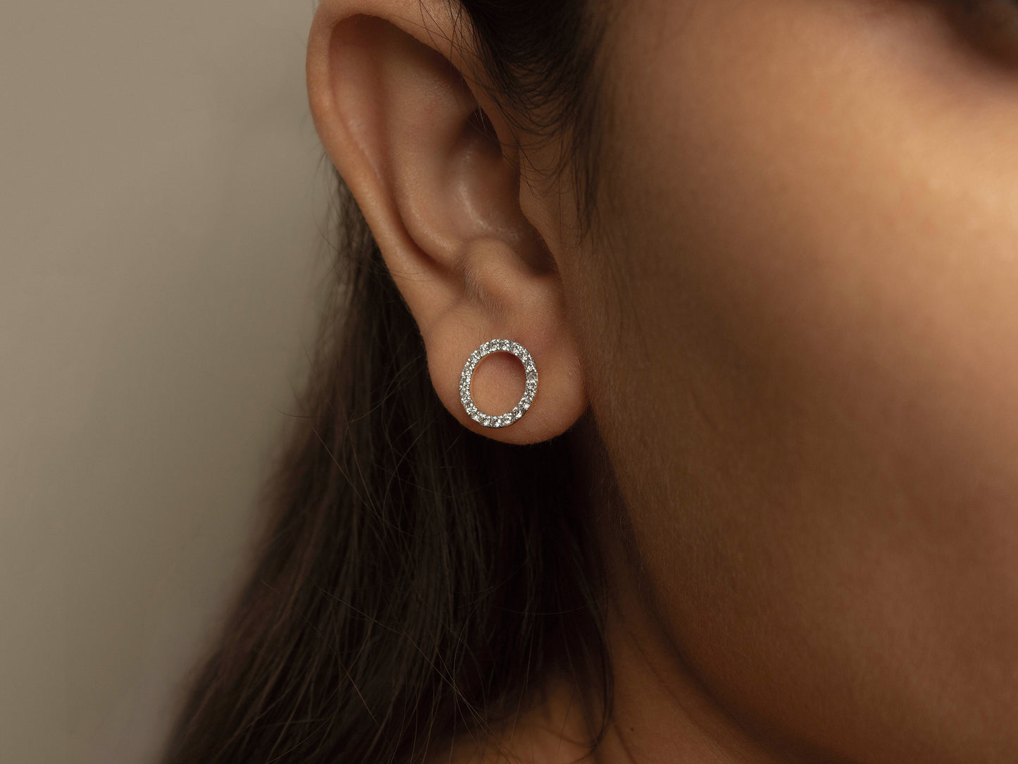 Open Circle  Jacket Diamond Earrings