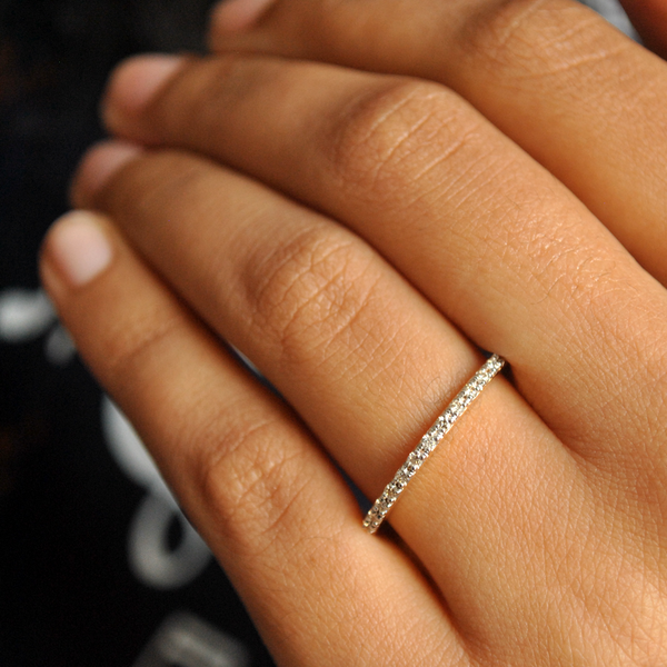 Pavé Diamond Half Eternity Band (0.25ct)