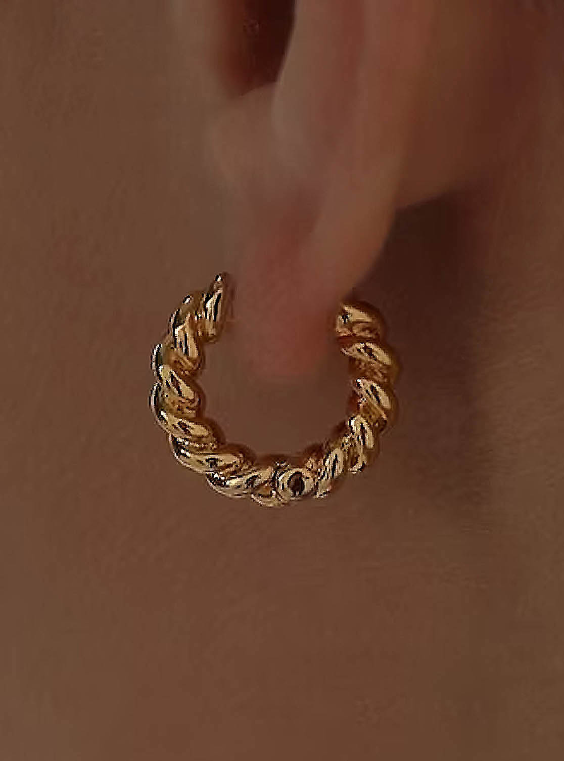 Twisty Gold Hoops