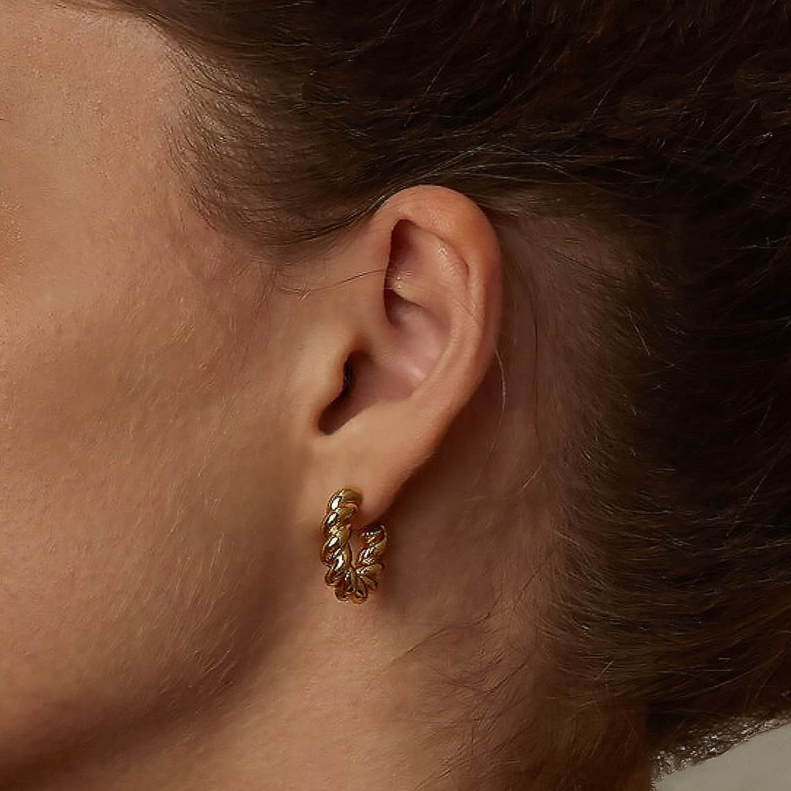 Twisty Gold Hoops