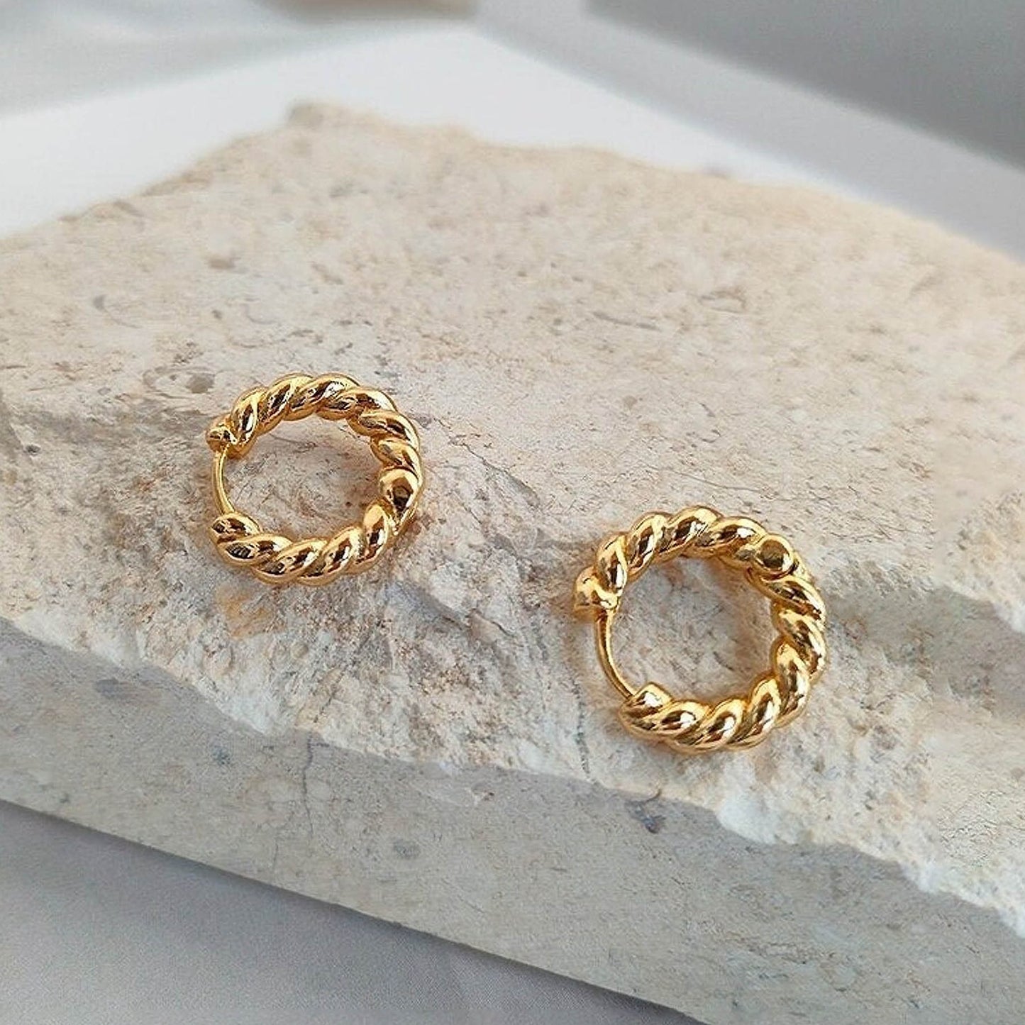 Twisty Gold Hoops