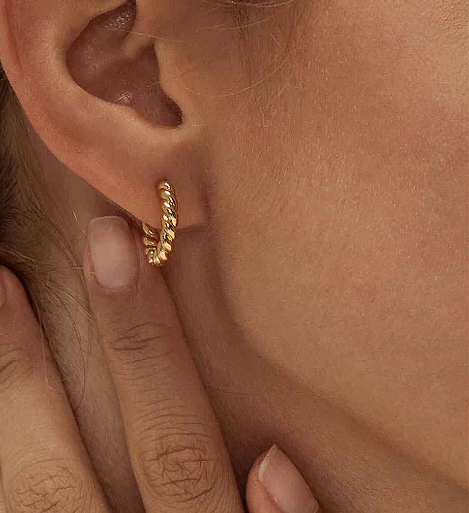 Twisty Gold Hoops