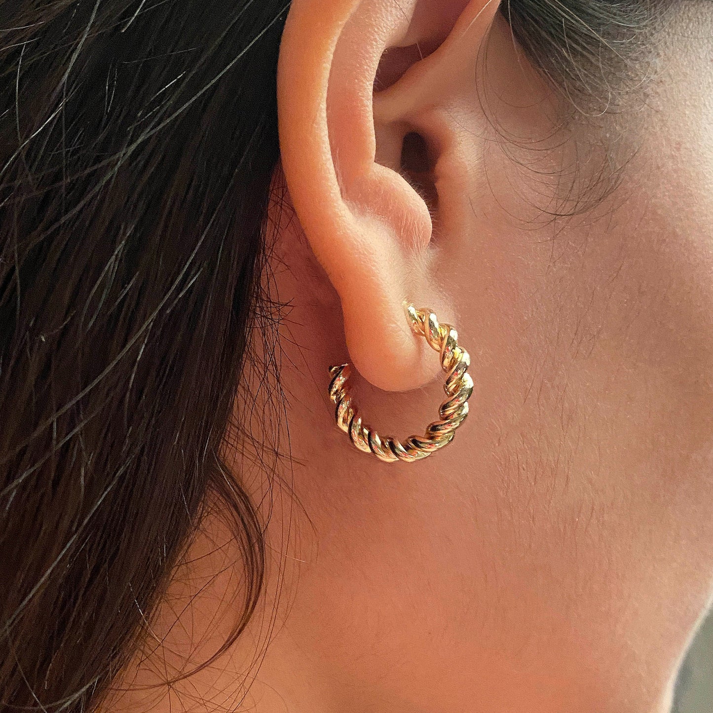 Twisty Gold Hoops