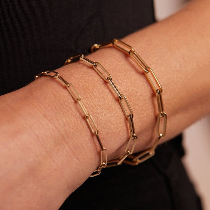 Paperclip link chain bracelet