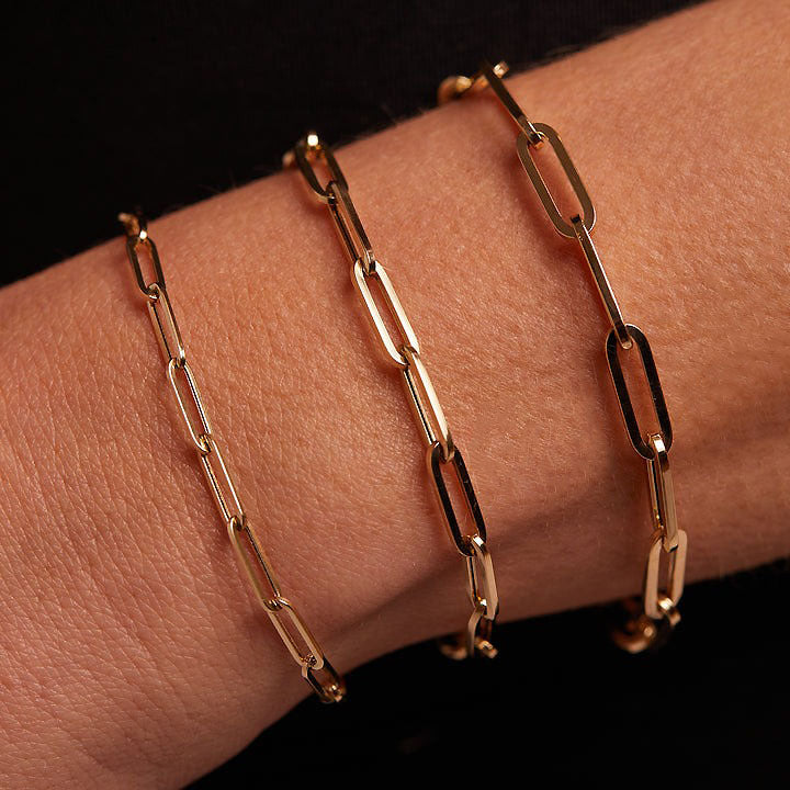 Paperclip link chain bracelet