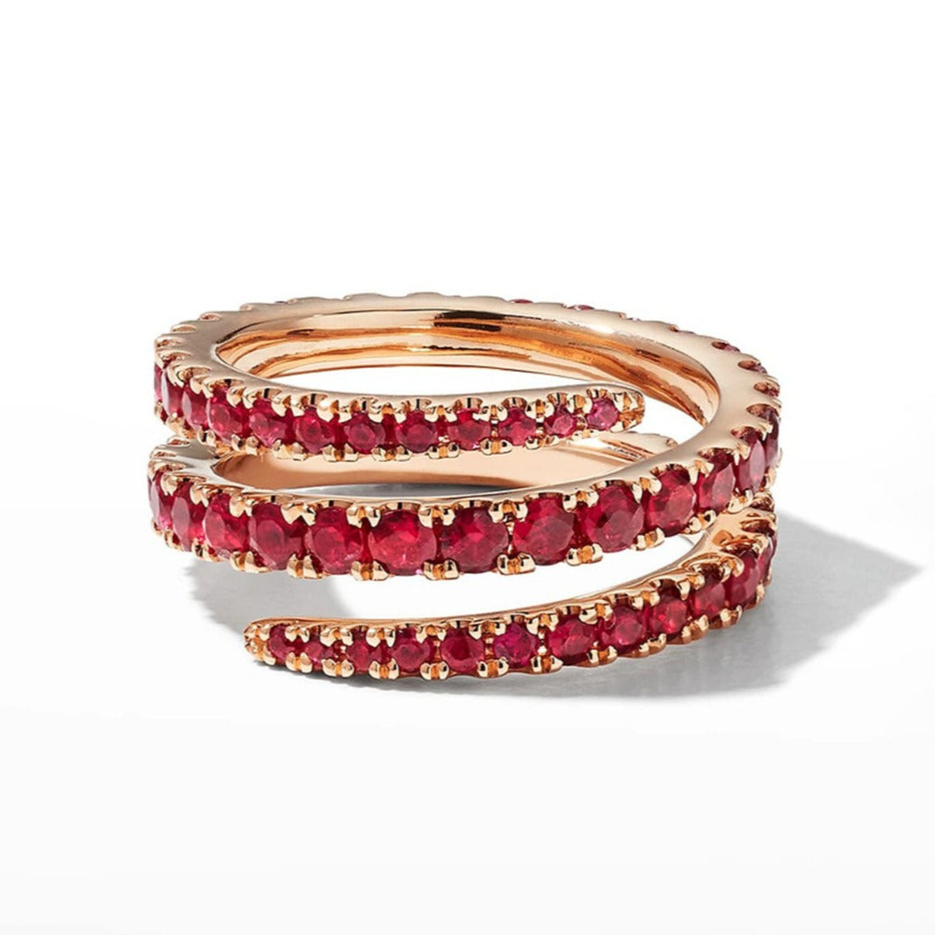 Serpents Embrace Ruby Ring (Natural Rubies)